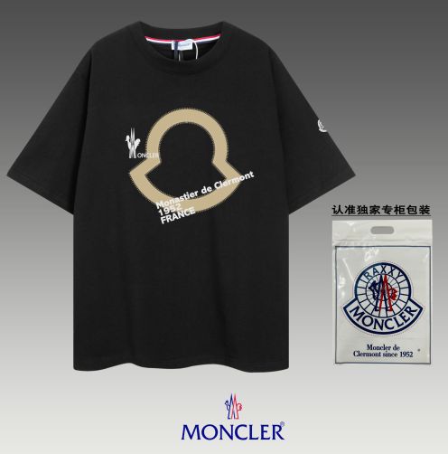 春夏人気セール安い モンクレールのtシャツ偽物 純綿 トップス シンプル 半袖 男女兼用 ファッション ブラック