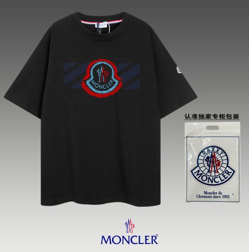 激安大特価最新作の モンクレールtシャツ 洗濯スーパーコピー 純綿 トップス シンプル 半袖 男女兼用 ファッション ブラック