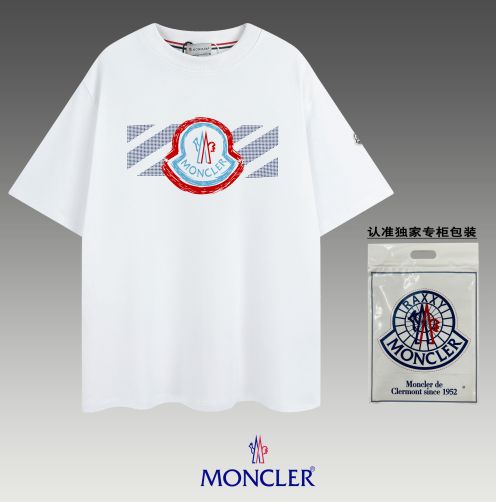 激安大特価最新作の tシャツ モンクレール激安通販 純綿 トップス シンプル 半袖 男女兼用 ファッション ホワイト