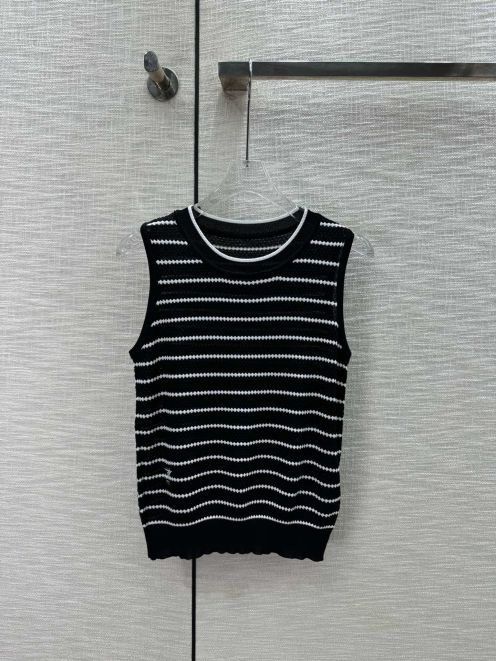 華やかに演出する ディオールニット激安通販 トップスシンプル ニット セーター 通気性いい 人気品 縞 柔らかい ブラック