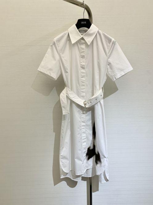 橋本環奈 ディオールワンピースコピー スカート 短袖 軽量 夏服 柔らかい レディース 人気新作 純綿 ホワイト