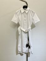 橋本環奈 ディオールワンピースコピー スカート 短袖 軽量 夏服 柔らかい レディース 人気新作 純綿 ホワイト
