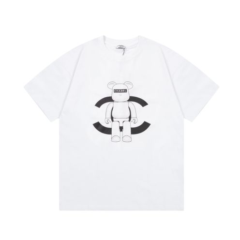 2024定番人気 chanel t シャツ偽物 純綿 トップス シンプル 熊プリント 半袖 男女兼用 個性的 ホワイト