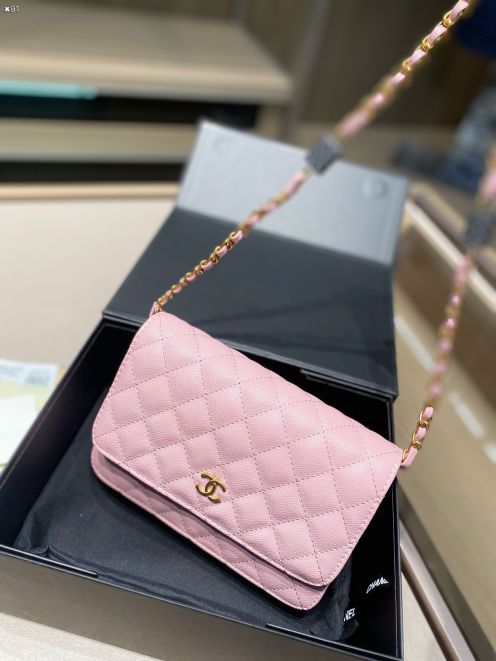 限定人気品★セール！シャネルユニフォームＮ級品 牛革 肩掛けバッグ チェーンバッグ レザー レディース ピンク