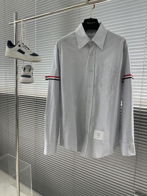 トムブラウン シャツ サイズ感激安通販 シャツ トップス 長袖 ビジネス 大販売 男女兼用 グレイ