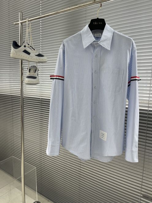 トムブラウン シャツ コーデスーパーコピー シャツ トップス 長袖 ビジネス 大販売 男女兼用 ブルー