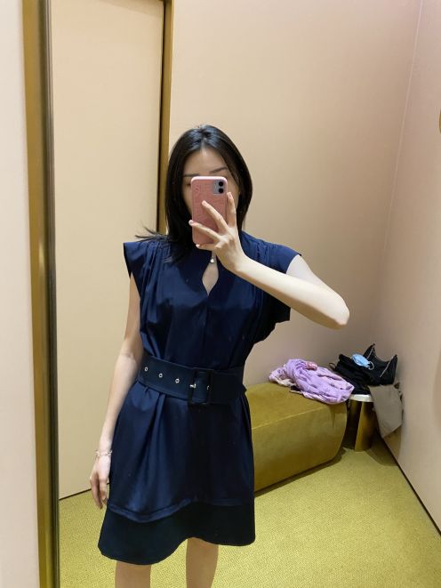 黒柄スカートコーデＮ級品 ワンピース スカート シンプル 柔らかい お買い得大人気 目立つ！ブルー