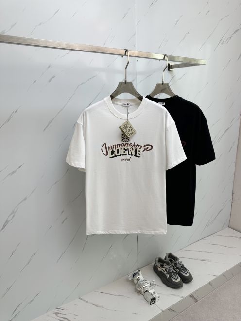 限定セール低価 ロエベ tシャツ 洗濯コピー 純綿 トップス ロゴプリント 半袖 柔らかい シンプル ホワイト