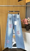 シャネル パンツＮ級品 ジーンズ カジュアルズボン デニム素材 ロゴプリント 筒形 可愛い ブルー