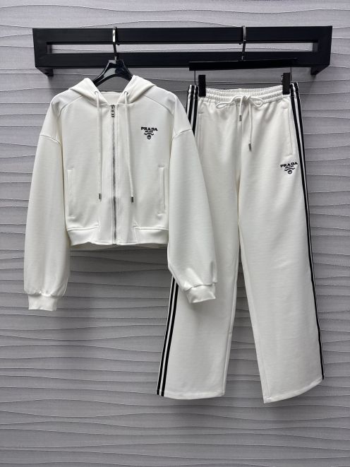 プラダルックコピー 運動服 2点セット ジャケット ズボン カジュアル 純綿 ランニング ブラック