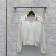 お洒落！グッチワイフＮ級品 セーター ニット トップス 襟 ウール 柔らかい 優雅 レディ ホワイト