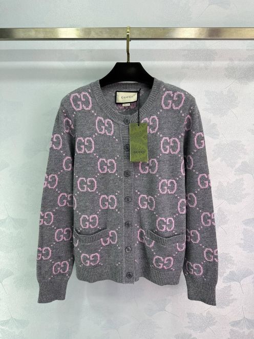 レディ グッチセーターコピー ニット トップス 暖かい トラ刺繍 カジュアル 優雅 花柄 パープル