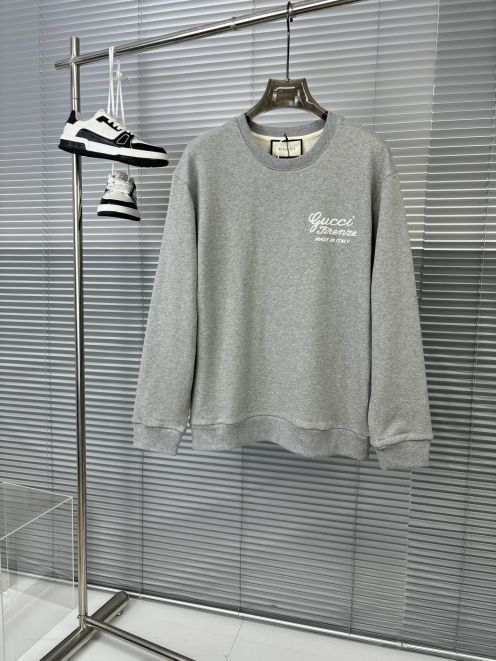 グッチパーカー偽物 シンプル ロゴプリント トップス 純綿 上質 まるくび 柔軟 グレイ
