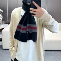 グッチ スカーフコピー 柔軟 暖かい ロゴ編み シンプル 肌に優しく メンズ ブラック