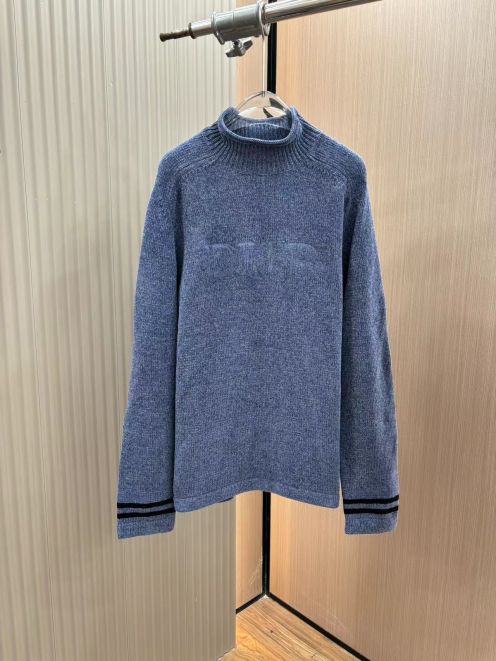海外セレブが愛用する dior セーター偽物 トップス ニット 柔軟 暖かい ハイネック 柔らかい ブルー