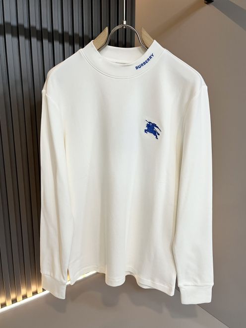 目を引く存在感 シュプリーム バーバリー t シャツコピー 刺繍 トップス 長袖 純綿 メンズ ホワイト