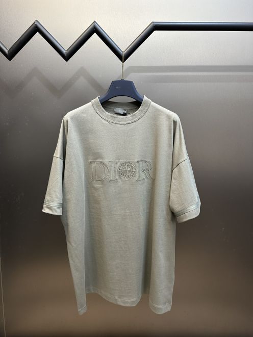 メンズ ストーン アイランド t シャツコピー トップス 半袖 Dior & Stone Islandコラボ 純綿 グレイ