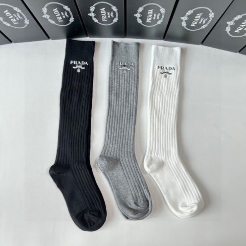 プラダ 靴下 値段激安通販 ロング 100％綿 ソックス 柔らかい 抗菌防臭 コットン 2足セット 