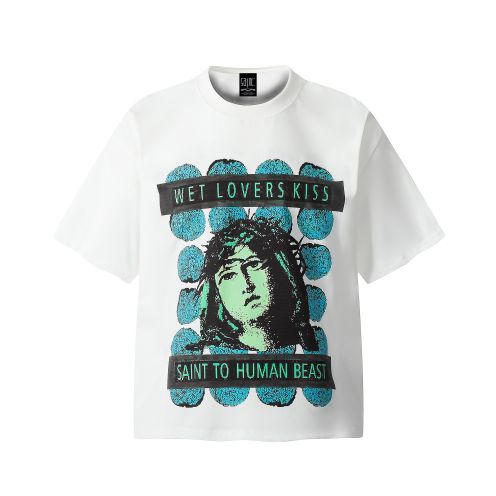 一番安い セントマイケルtシャツコーデＮ級品 綿 トップス 半袖 Ｔシャツ プリント ホワイト