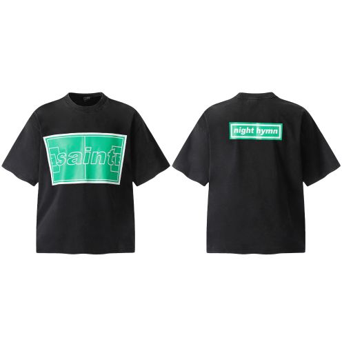 セントマイケル 横浜コピー 綿 トップス 半袖 Ｔシャツ VT9143 プリント 高級感たっぷり ブラック