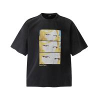 セントマイケル 東京スーパーコピー 綿 トップス 半袖 Ｔシャツ V9146 プリント ブラック