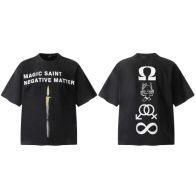 人気セントマイケルサイズ感スーパーコピー 綿 トップス 半袖 Ｔシャツ VT9154 プリント ブラック