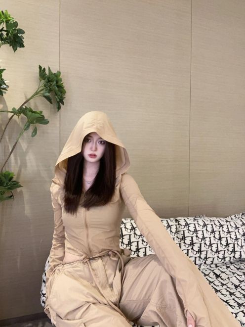 smfk 中国コピー ショットアウター トップス ゆったりずぼん パンツ 100%綿 2点セット イエロー