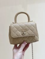 超ミニサイズ シャネルバッグ 修理 値段コピー チェーンバッグ ハンドバッグ 優雅レディ 本革 レザー ベージュ色