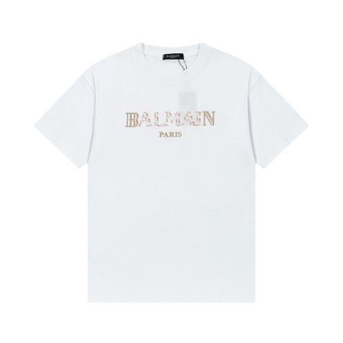 超激得の新品 バルマン tシャツ ロゴコピー 純綿ティシャツ 柔軟 プリント トップス 半袖  カジュアル ホワイト