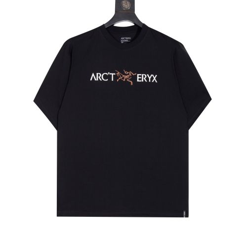 最新到着‼アークテリクス t シャツ 楽天偽物 シンプル カップル 半袖 純綿 トップス プリント ブラック