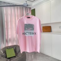 品質保証 メンズ アークテリクス t シャツコピー 短袖 純綿 トップス プリント 男女兼用 ピンク