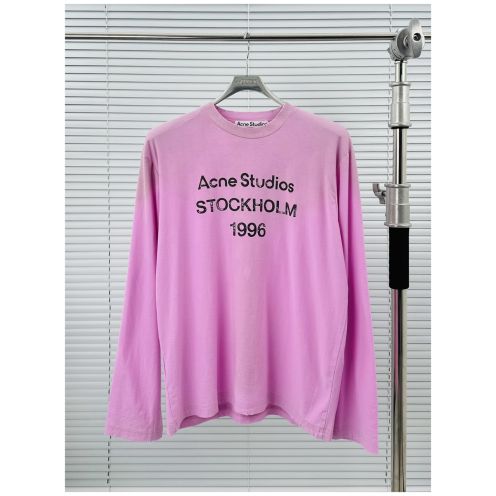 アクネストゥディオズ メンズ tシャツ偽物 シンプル 純綿 長袖トップス ロゴプリント 三つ色可選