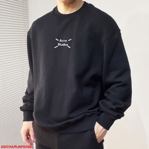アクネストゥディオズ tシャツ コーデコピー 純綿 長袖トップス ロゴプリント 夏秋服 ブラック