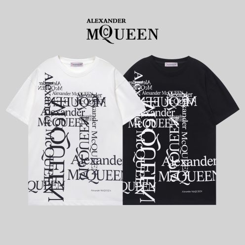 アレキサンダーマックイーン 服偽物 Ｔシャツ 純綿 トップス プリント 夏新品 G1118 2色可選