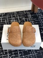 華やかな雰囲気 バイマ ロエベ サンダル激安通販 スリッパ 上質 ビルケンシューズ レザー プリント ブラウン