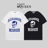 夏服 ファッション感 マックイーンtシャツ偽物 ゆったり 純綿 トップス プリント G1071 2色可選