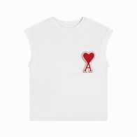 ami tシャツ 読み方コピー シンプル 無袖トップス 純綿 ハート アミ 上質品 ホワイト