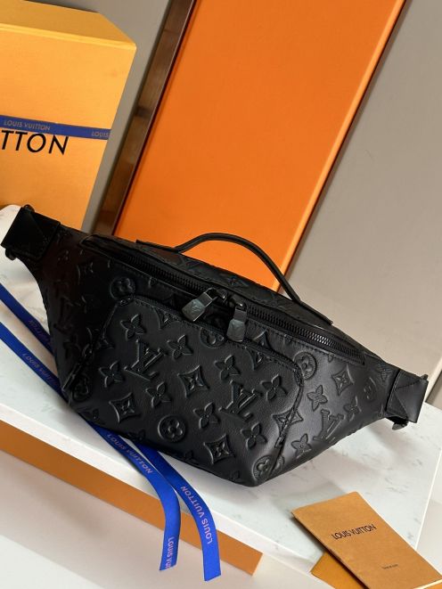 ヴィトン バッグ クロココピー 腰バッグ 牛革 レザー 斜め掛け 柔らかい M47058 ブラック