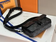 ヴィトン バッグ クロスボディスーパーコピー 斜め掛けバッグ 牛革 レザー 柔らかい ブラック