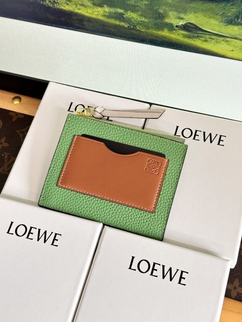超低価格 ロエベ財布メンズスーパーコピー カードケース 軽量 便利 レザー 牛革 グリーン