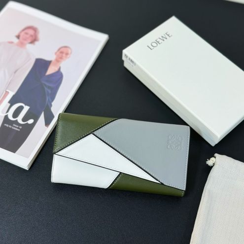 人気流行品 ロエベ財布 インスタ偽物 レザー 牛革 シンプル 長財布 おしゃれ グレー