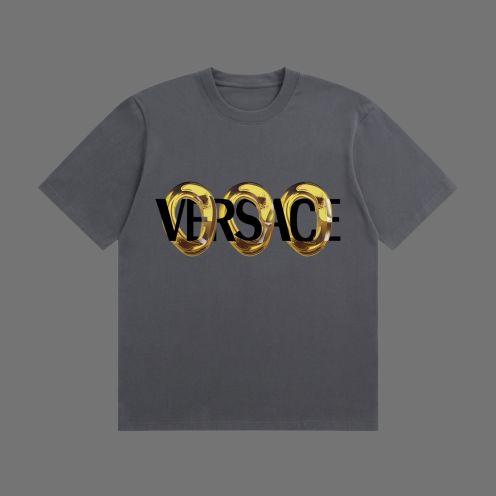 ヴェルサーチtシャツレディーススーパーコピー トップス 綿100% 半袖 男女兼用 プリント グレー