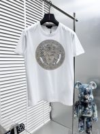ヴェルサーチ tシャツ レディースＮ級品 トップス 綿100% 半袖Ｔシャツ ゆったり プリント  ホワイト