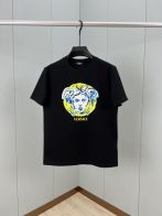 春夏新作 ヴェルサーチ 半袖シャツ偽物 トップス 綿100% 半袖Tシャツ プリント ブラック