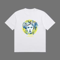 VERSACE ヴェルサーチの t シャツ偽物 トップス 綿100% 半袖 男女兼用 プリント ホワイト