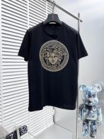 ヴェルサーチ ロングtシャツスーパーコピー トップス 綿100% 半袖Ｔシャツ ゆったり プリント  ブラック