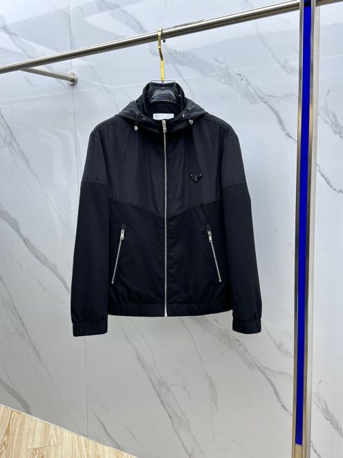 魅力的な prada sports ジャケット激安通販  アウター 防風 トップス フード付き メンズ 軽量 登山 ブラック