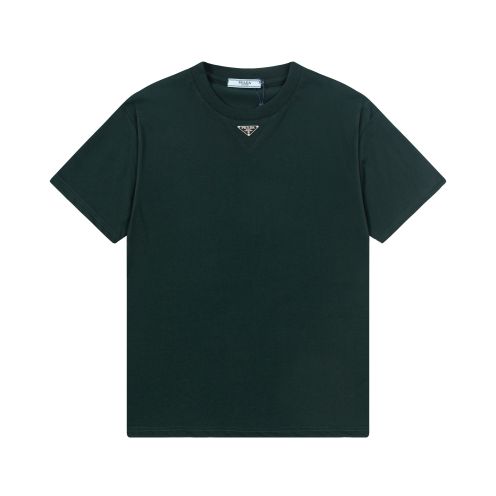 t シャツ メンズ プラダ偽物 人気定番 トップス 短袖Ｔシャツ 純綿 シンプル グリーン