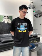fendi ワイシャツ メンズスーパーコピー 夏服 シンプル  純綿Tシャツ トップス プリント 柔軟 ブラック