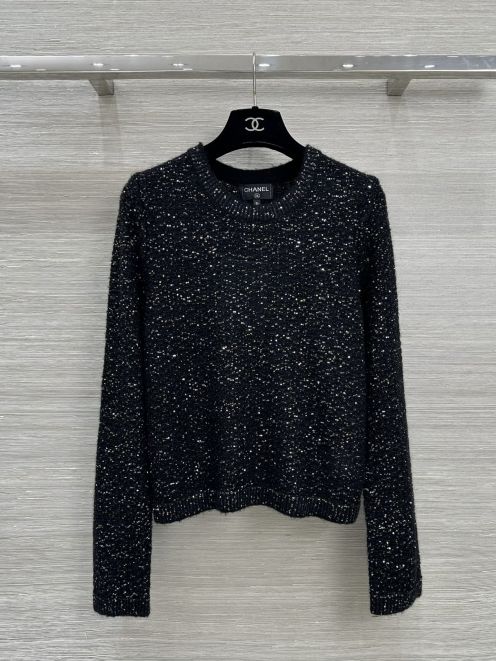 シャネル セーター メルカリスーパーコピー 優雅 ニット 上質商品 暖かい ゆったり ブラック
